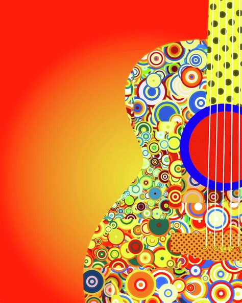 Retro Guitar Design Digital Art By Dan Sproul Fine Art America