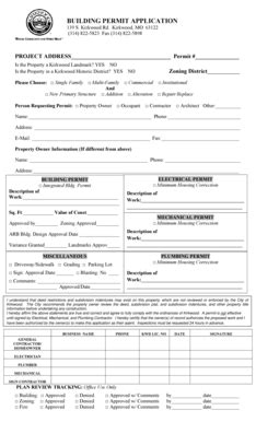 Fillable Online Kirkwoodmo Permit Application Doc Kirkwoodmo