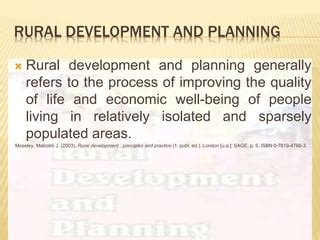 Rural development planning | PPT | Free Download