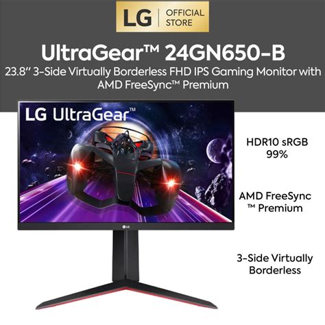 Jual Monitor Led Lg 24gn650 24gn650 B Ips 144hz Hdr Freesync