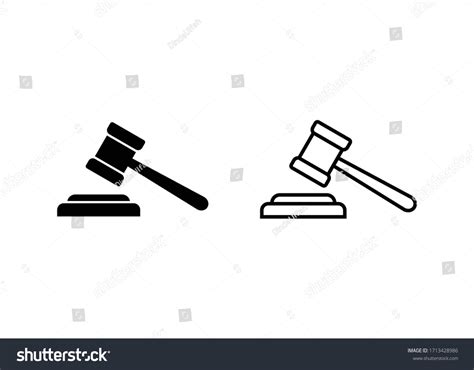 Gavel Icon Vector Hammer Symbol Vector Stock Vector (Royalty Free) 1713428986