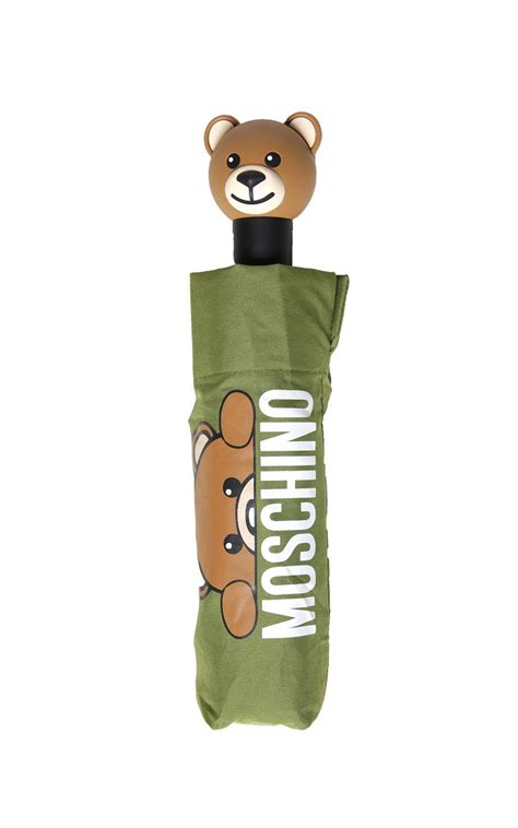 Moschino Teddy Bear Nylon Mini Umbrella In Verde Modesens