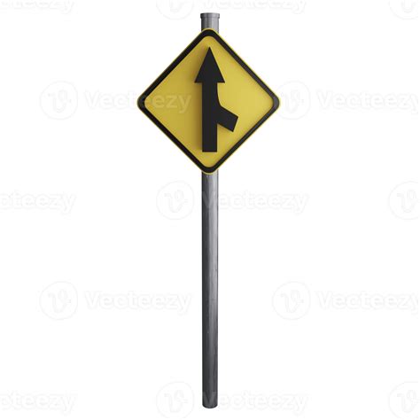 Merge sign on the road clipart flat design icon isolated on transparent ...