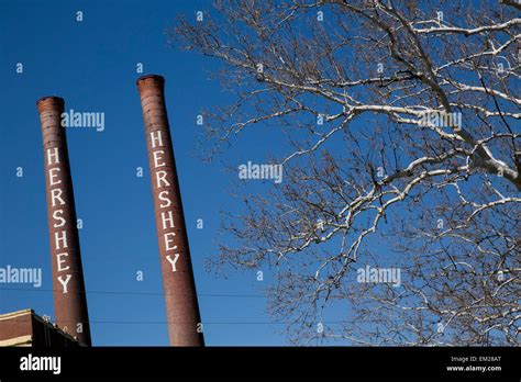 A view of the original Hershey Chocolate factory in Hershey ...