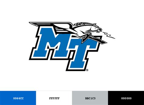 middle tennessee blue raiders brand color codes brandcolorcodecom