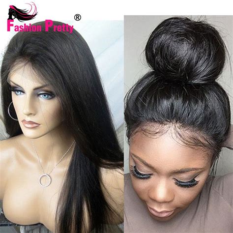 NEW High Ponytail Virgin Brazilian Silky Straight Full Lace Wig