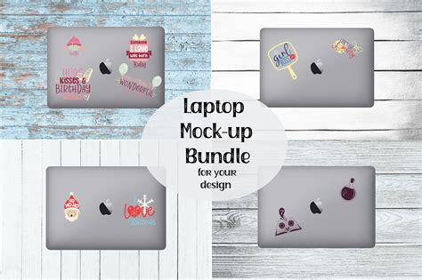 Laptop Stickers Mockup for Your Design Graphic by VetalStock · Creative ...