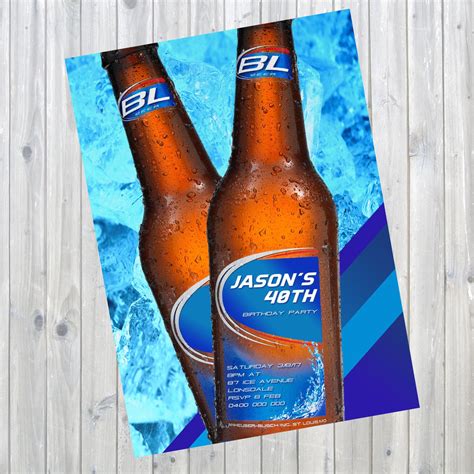 Bud Light Beer Theme Invitation Etsy