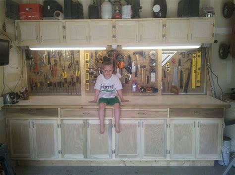 built in garage workbench & cabinets | Garage work bench, Garage, Workbench