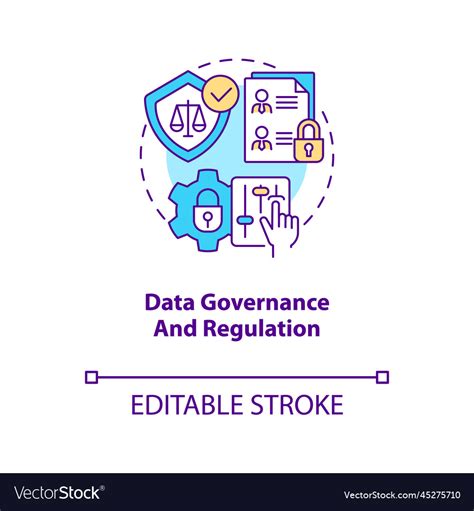 Data Governance And Regulation Concept Icon Vector Image