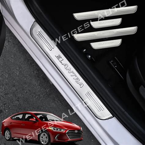 New Stainless Steel Door Sills Scuff Plate For Hyundai Elanta