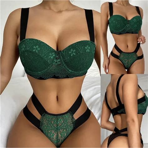 Women Luxury Lace Lingerie Wholesale Bra And Thongs Two Piece Set Sexy Lingerie For Woman