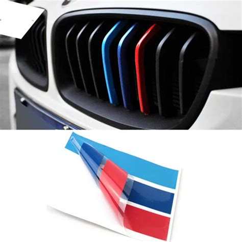 25cm5cm 3x Pvc Auto Car Styling Front Grill Stripe Decal M Sport