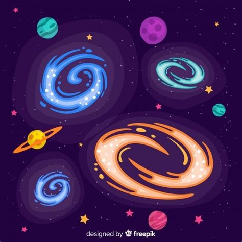 Fondo De Galaxia Dibujado A Mano Free Vector Freepik Freevector