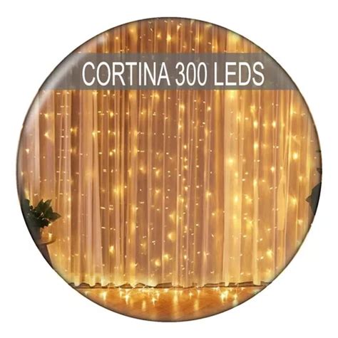 Cortina 300 Leds Branco Quente Fixa E Pisca 3x2 Festa Evento