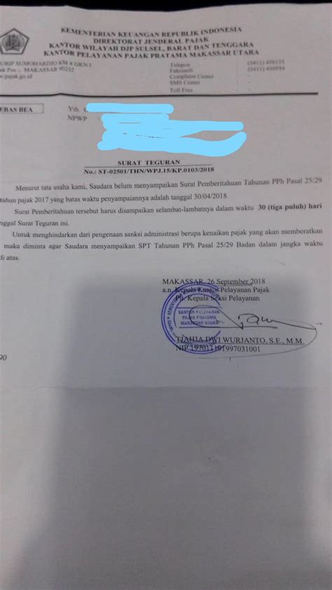 Detail Surat Teguran Pajak Koleksi Nomer 12