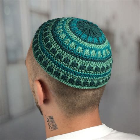 Frik Kippah Large Knit Kippah Jew Custom Crochet Kippot Etsy