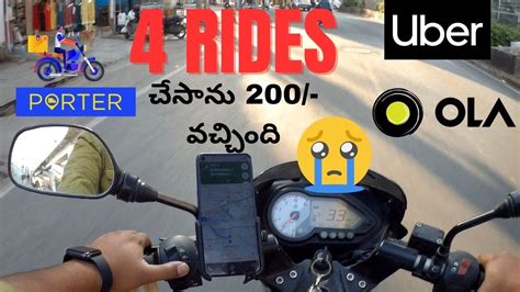 Hyderabad Bike Taxi Porter Ola Uber Live Earnings Telugu