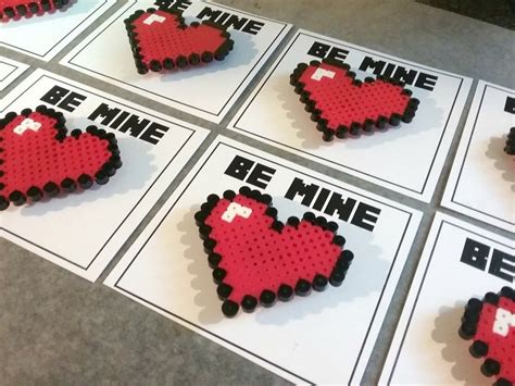 Easy To Make Minecraft Perler Bead Valentines Perler Beads Pegboard