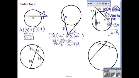 Angles And Segments In Circles Worksheet