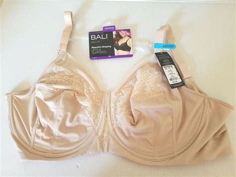 New Wtag Bali Df0065 Beige 42ddd Bra Full Figure Underwire Back