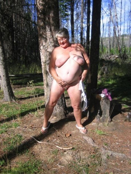 Fat Granny Girdle Goddess Loses Her Purple Outfit In The Woods And Poses Nude Pornpics De