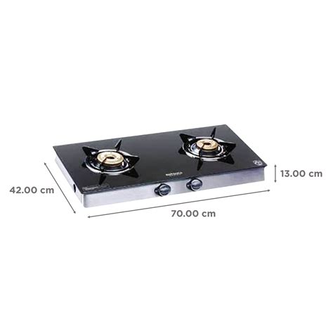 Buy Kutchina Inferno Excel 2b Tempered Glass Top 2 Burner Automatic Gas