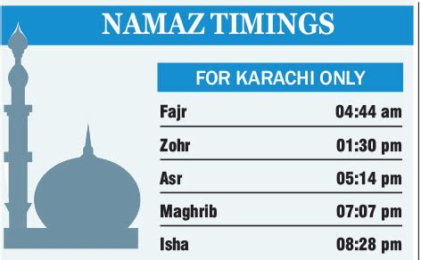 Namaz Timings In Karachi Today 14th August 2018