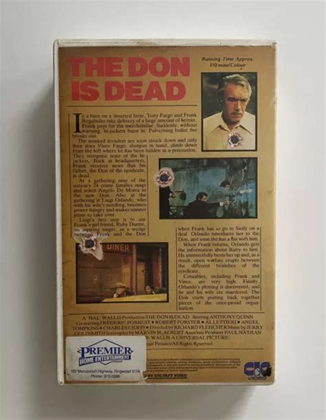 The Don Is Dead Vhs Cic Taft Video Big Box Ex Rental Tape