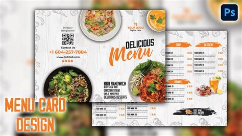 Menu Card Design Tutorial Adobe Photoshop Bid It Lab