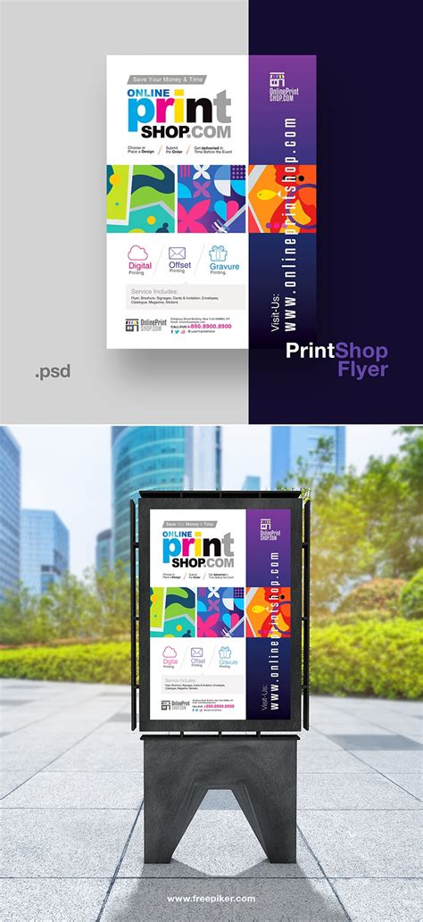 Freepiker | creative print shop flyer