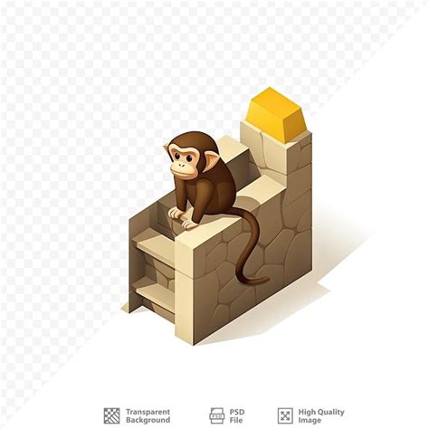 Premium PSD | Monkey in a box with a yellow wall