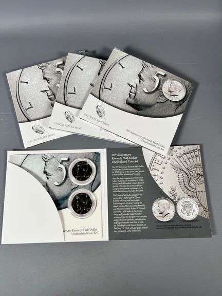 Us Mint Th Anniversary Kennedy Half Dollar Uncirculated Coin Set