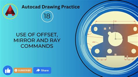 Autocad Practice Drawing Drawing Using Offset Mirror And Ray