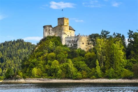 Dunajec Castle In The Village Of Niedzica Zamek Rising Above Lake