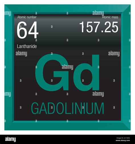 Gadolinium Symbol Element Number 64 Of The Periodic Table Of The