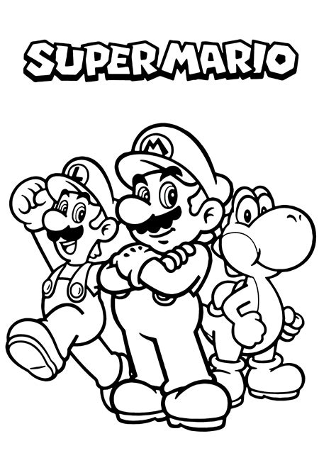 Mario Luigi And Yoshi With Super Mario Logo Super Mario Bros