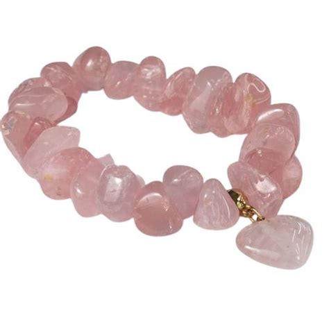 Pulseira Cora O Quartzo Rosa Pedra Rolado Silicone Soj Ias Nlux