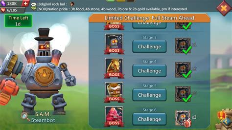 Lords Mobile Limited Challenge Full Steam Ahead Stage 6 Limited