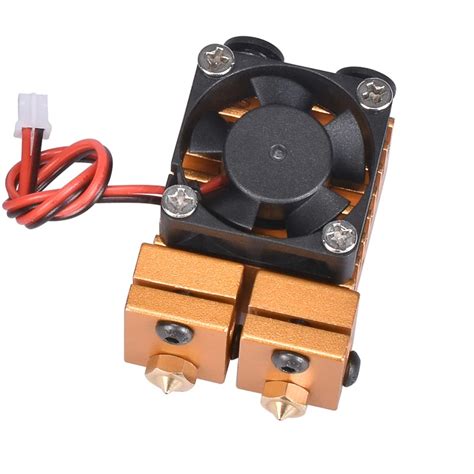 Golden V6 Dual Nozzle Hot End 2 In 2 Out Orange 3D