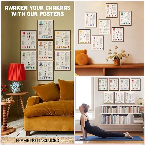 Chakra Poster Yoga Pose Chart 7 Chakra Decor Chakra Wall Decor Yoga