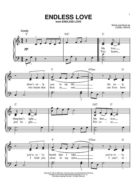 endless love sheet music piano | Endless Love Sheet Music ...