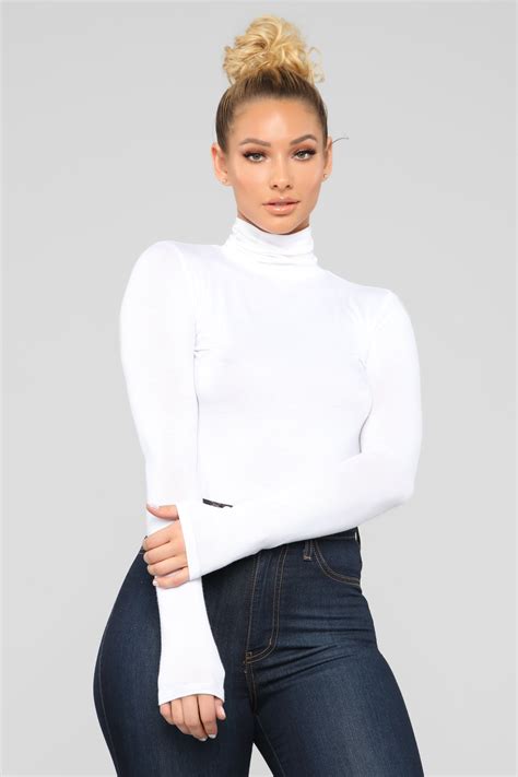 Pamela Turtle Neck Long Sleeve Top Off White Fashion Nova