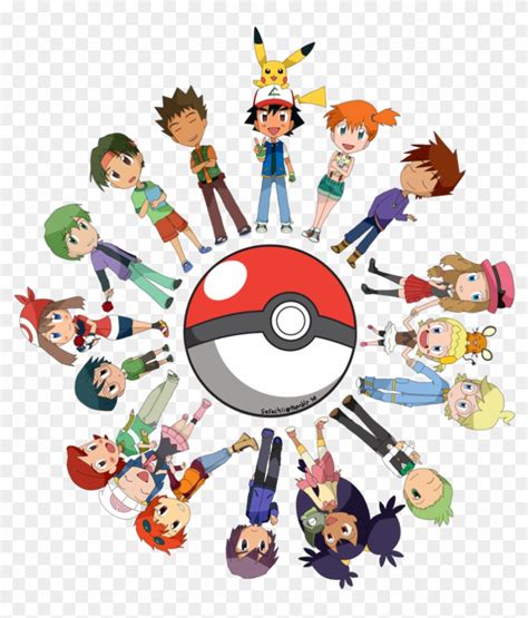 Pokemon Chibi Circle Pokemon All Ash Friend Free Transparent Png