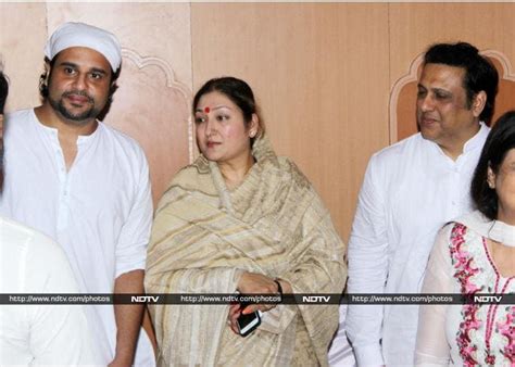 Govinda And Family At Prayer Meet For Krushna Abhishek's Father