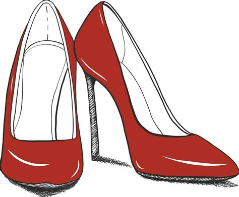 Vector hand drawing modern fashion high heels shoes sketch for banner ...