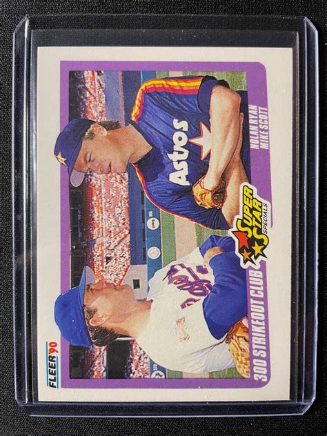 1990 Fleer Nolan Ryan Mike Scott 300 Strikeout Club 636 EBay