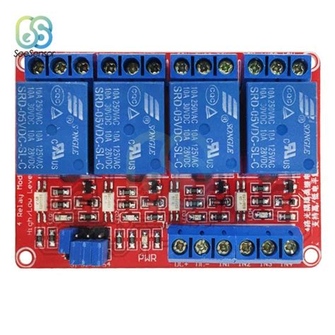 4 Channel Relay Module DC 5V 12V 24V High And Low Level Trigger Relay