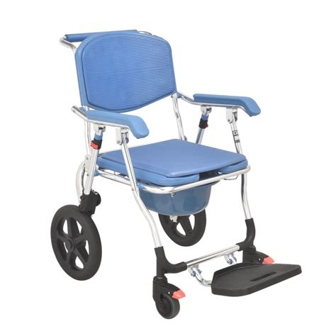 Foldable Medical Transfer Shower Seat Padded Armrest Commode Chair With