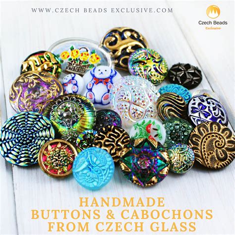 Handmade Buttons And Cabochons From Czech Glass